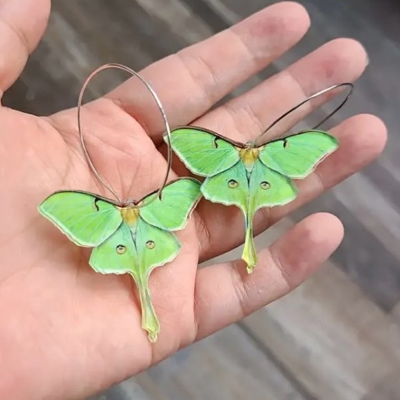 ✨ModCloth Soren Luna Moth Acrylic Earrings - Picture 3 of 5